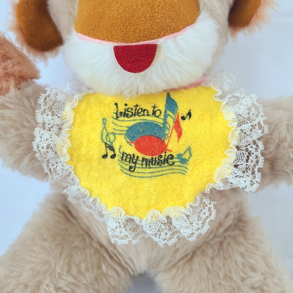 Vintage Wind Up Musical Monkey Plush Stuffed Toy Felt Bib Animal Toys Plus Retro - Picture 4 of 14